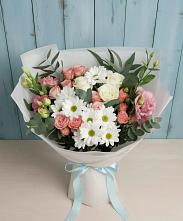 Букет цветов из:  Розы, Лизиантусы и Хризантемы в Благовещенке