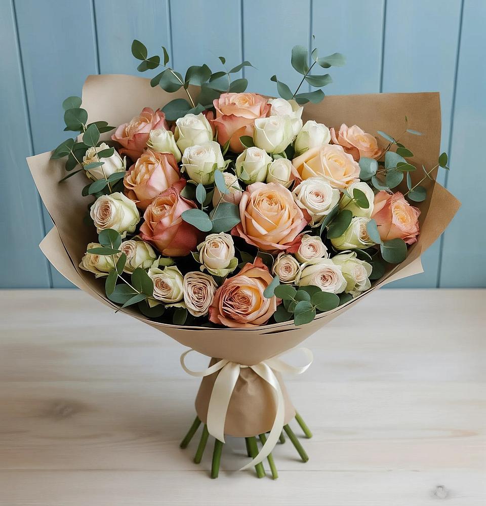 Букет цветов из: Альстромерии и Розы в Благовещенке