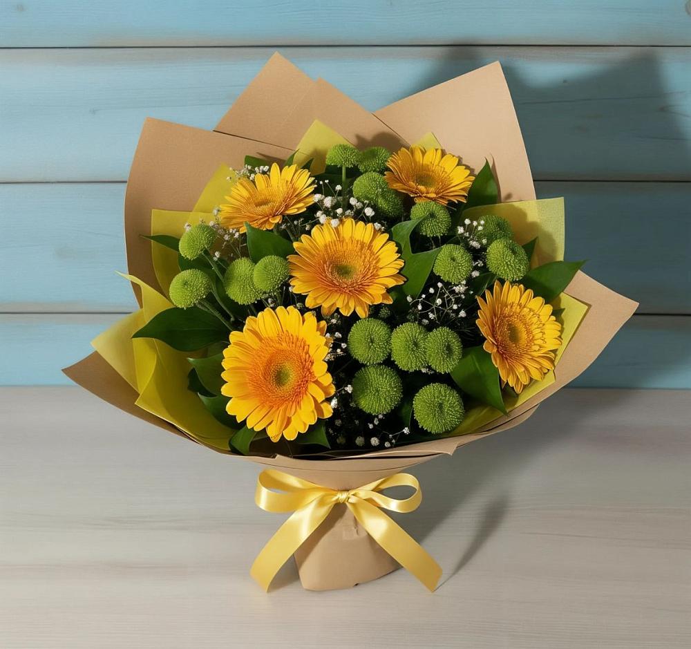 Букет цветов из: Герберы и Хризантемы в Благовещенке