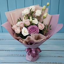 Букет цветов из:  Розы и Лизиантусы #REPLACE_PRED# Благовещенке