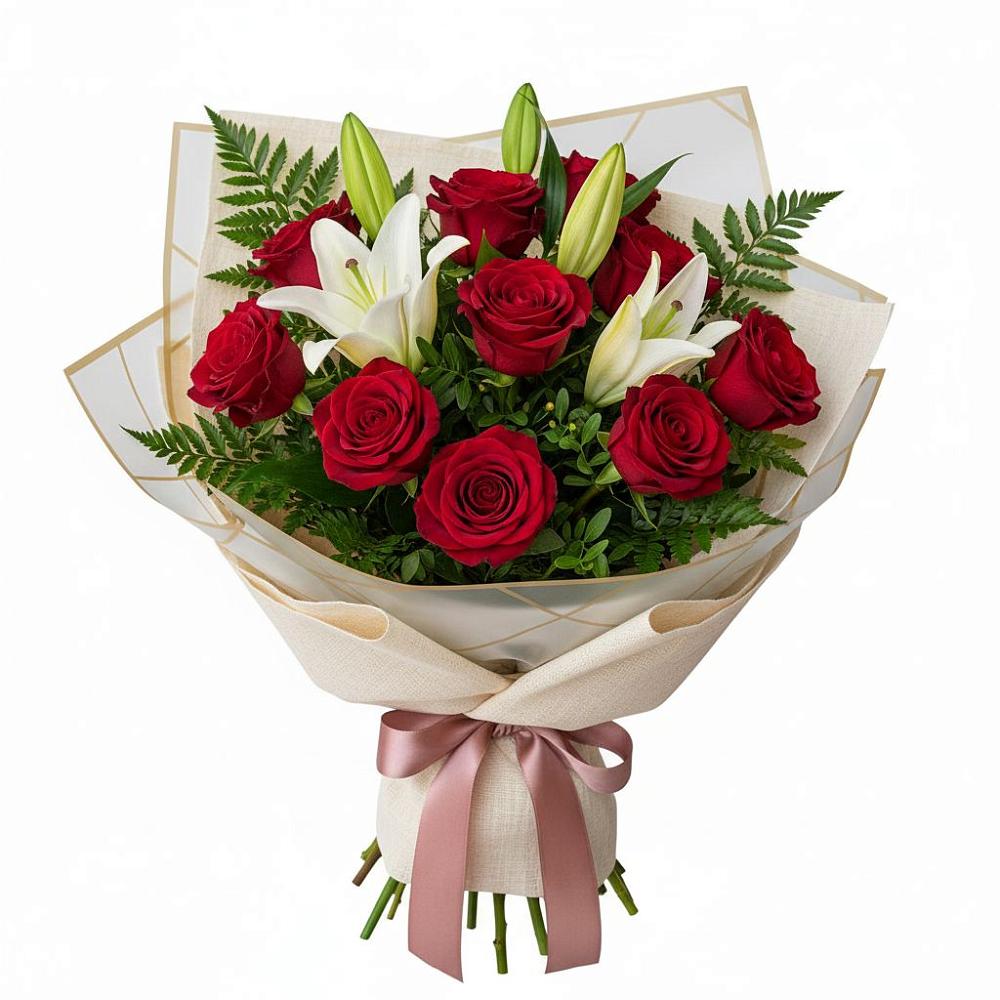 Букет цветов из: Лилии и Розы в Благовещенке