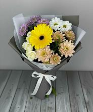 Букет цветов из:  Розы, Герберы и Хризантемы в Благовещенке