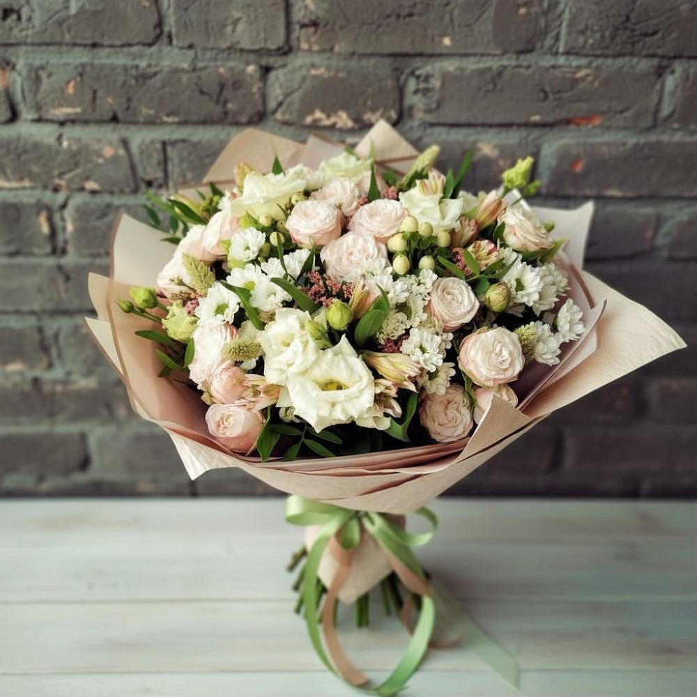 Букет цветов из: Альстромерии, Розы и Хризантемы в Благовещенке