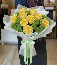 Букет цветов из:  Хризантемы и Розы #REPLACE_PRED# Благовещенке