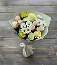 Букет цветов из:  Альстромерии, Розы и Хризантемы в Благовещенке